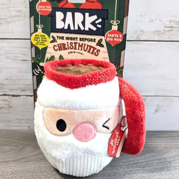 BARK Holiday Santa's Big Mug Dog Toy - Picture 1 of 4